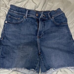 Express Mid Blue Denim Cutoff Shorts